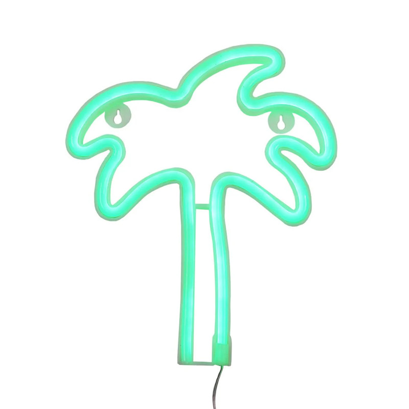 Led Neon Palm Tree Shape - Green - إضاءة